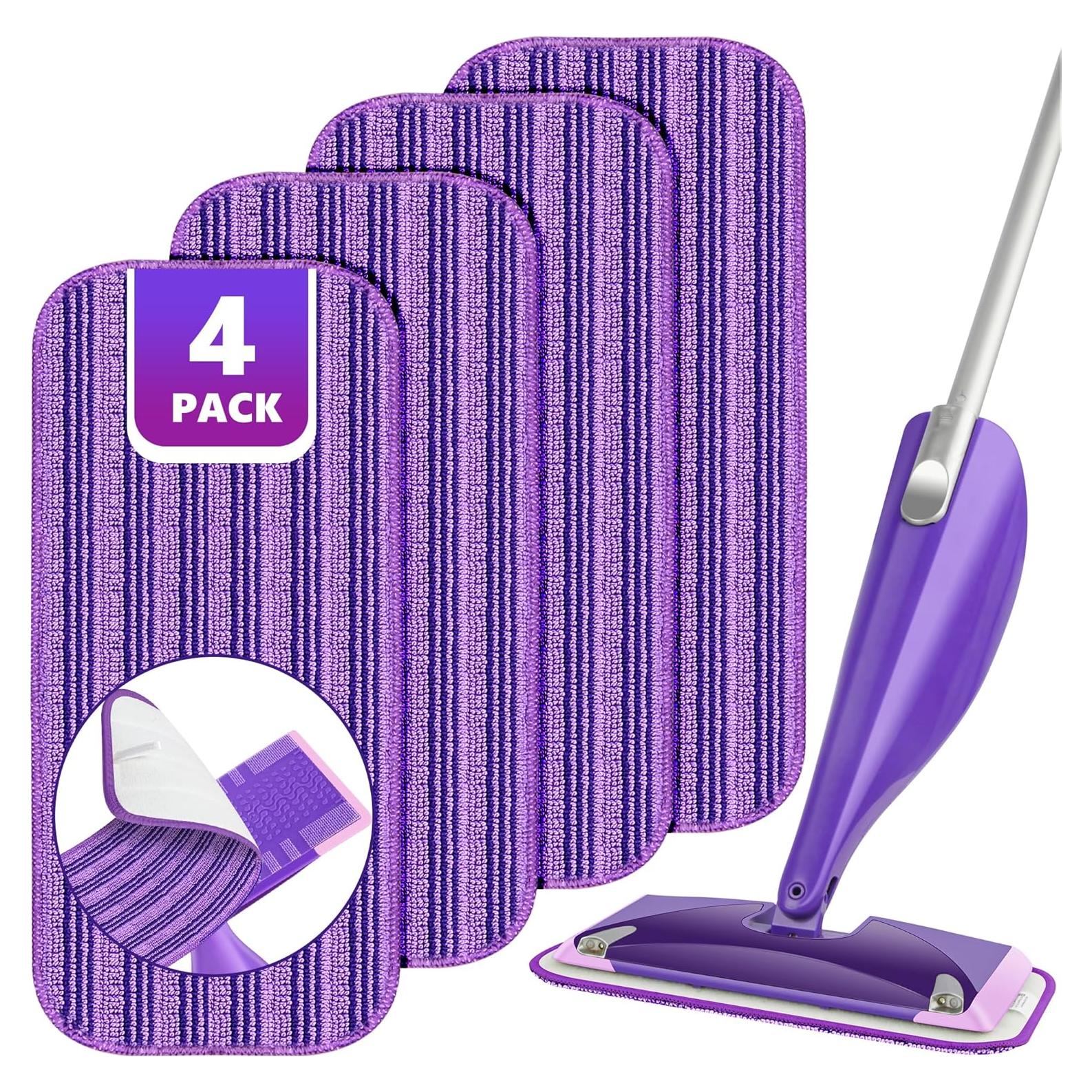 Paquete de 4 Paños de Mopa Reutilizables TINA&TONY 30x14 cm