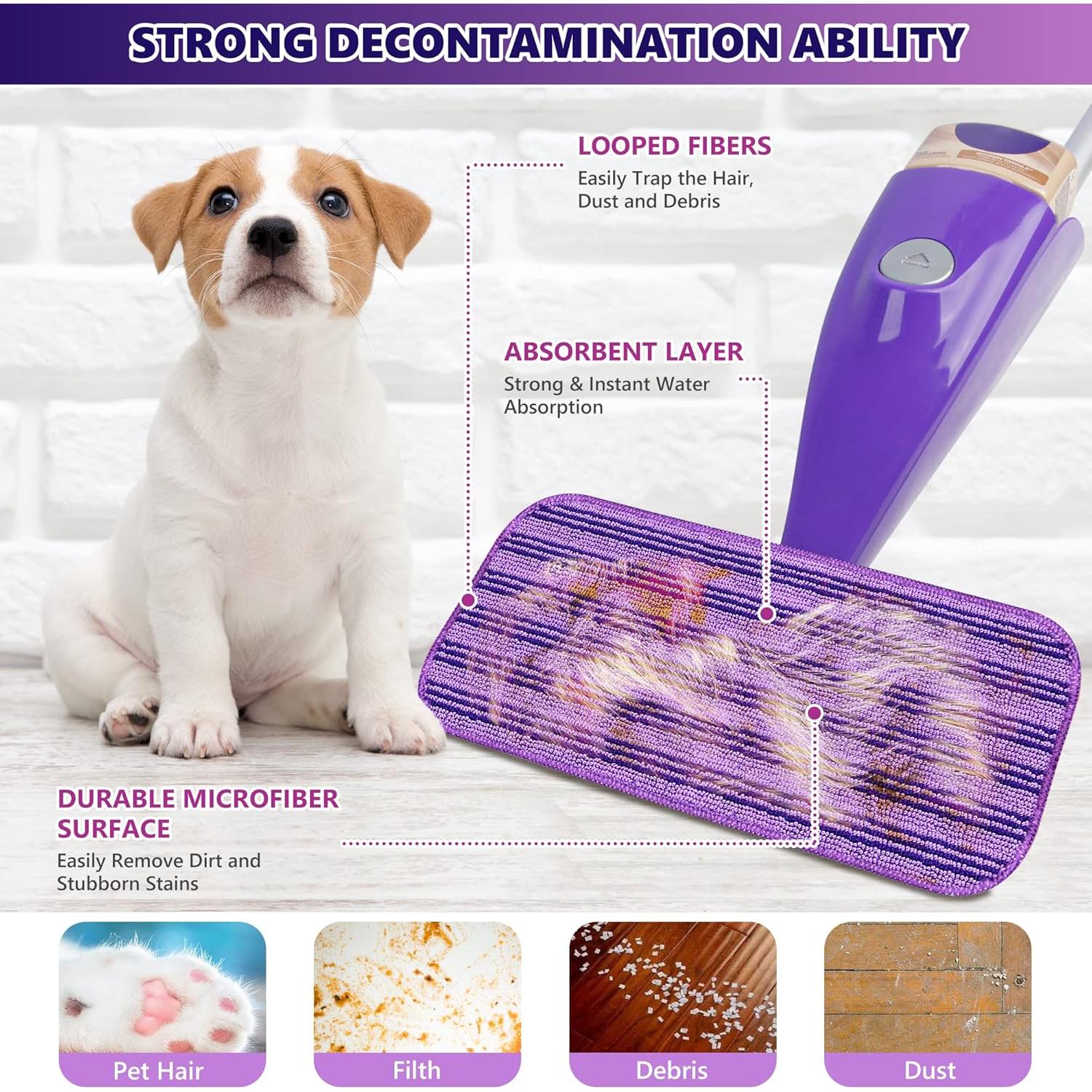 Paquete de 4 Paños de Mopa Reutilizables TINA&TONY 30x14 cm