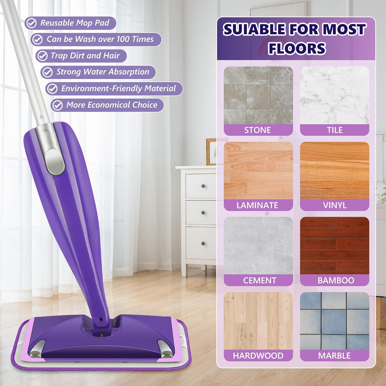 Paquete de 4 Paños de Mopa Reutilizables TINA&TONY 30x14 cm