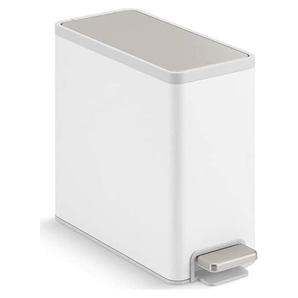 Cubo de Basura Kohler 9.46L con Pedal Cierre Silencioso Blanco