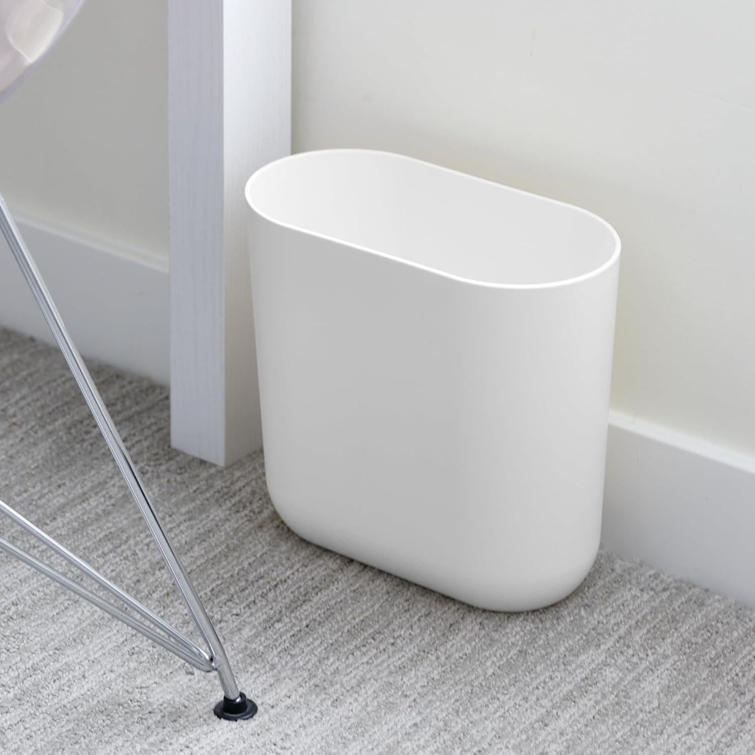 Cubo de Basura Ovalado iDesign Cade 3L Blanco 26.8x14x24.8cm