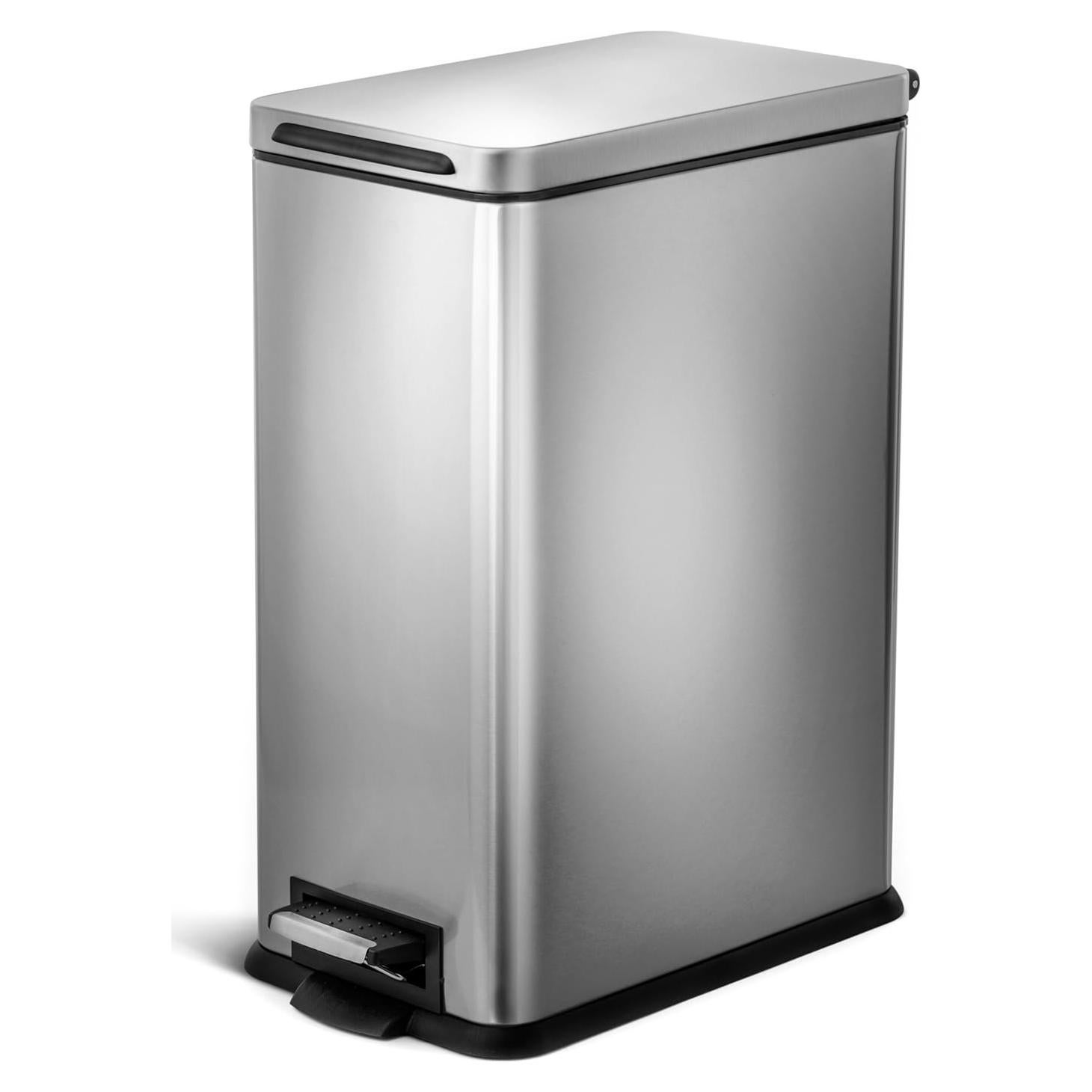 Bote de Basura Slim Home Zone Living 30L Acero Inoxidable Plata