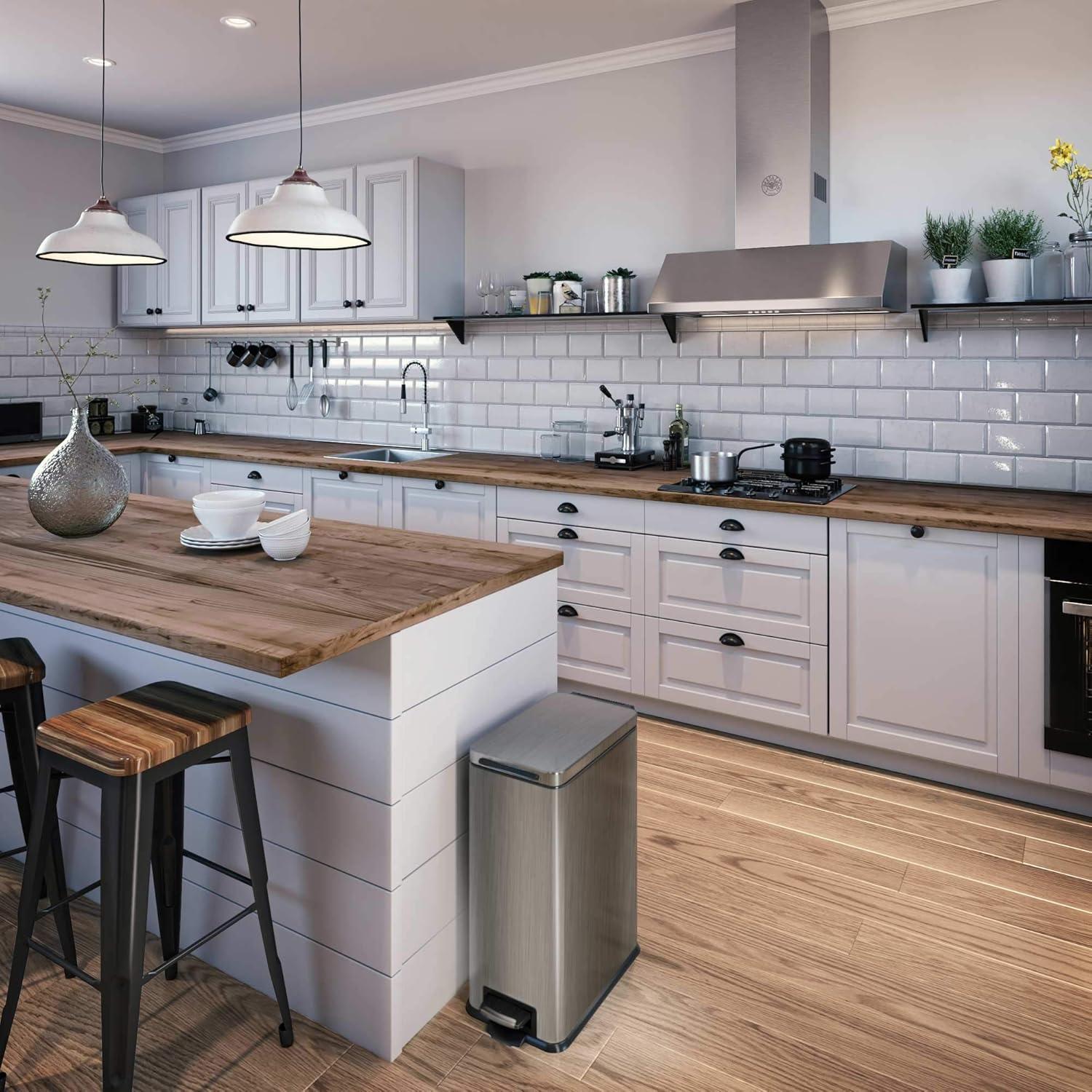 Bote de Basura Slim Home Zone Living 30L Acero Inoxidable Plata