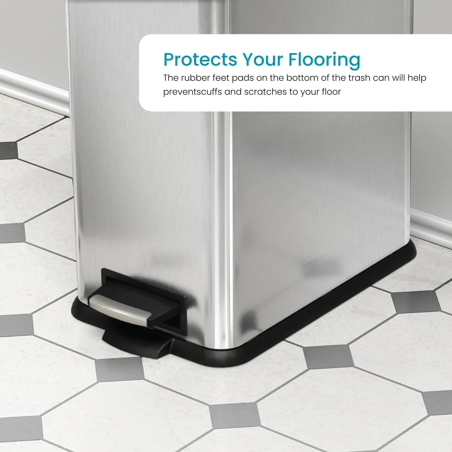 Bote de Basura Slim Home Zone Living 30L Acero Inoxidable Plata