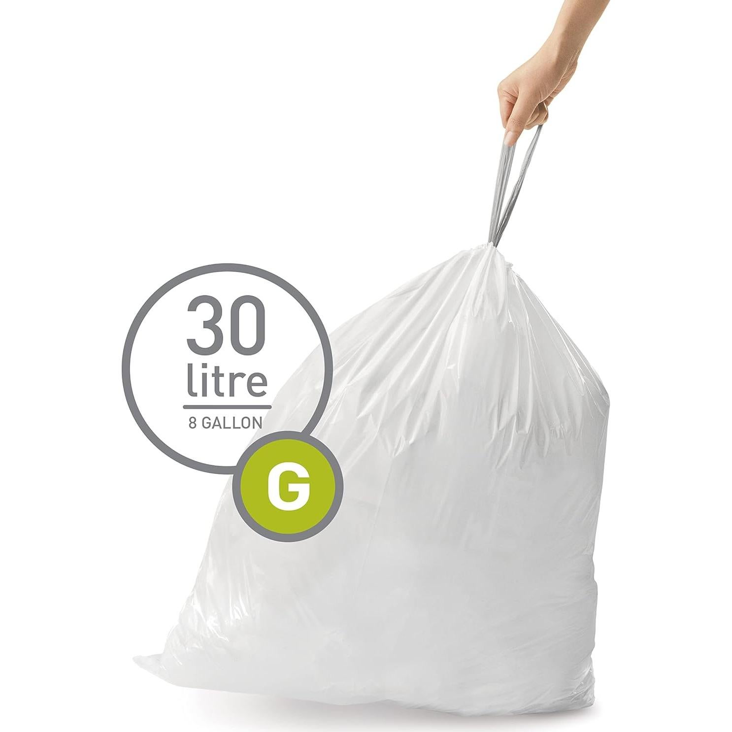 Bolsas de Basura Ajustadas simplehuman Código G 30L 100 Contar