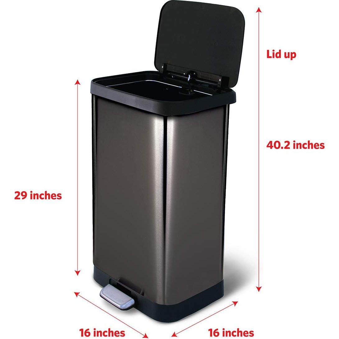 Bote de Basura Glad 75.5L Acero Inoxidable con Pedal y Clorox