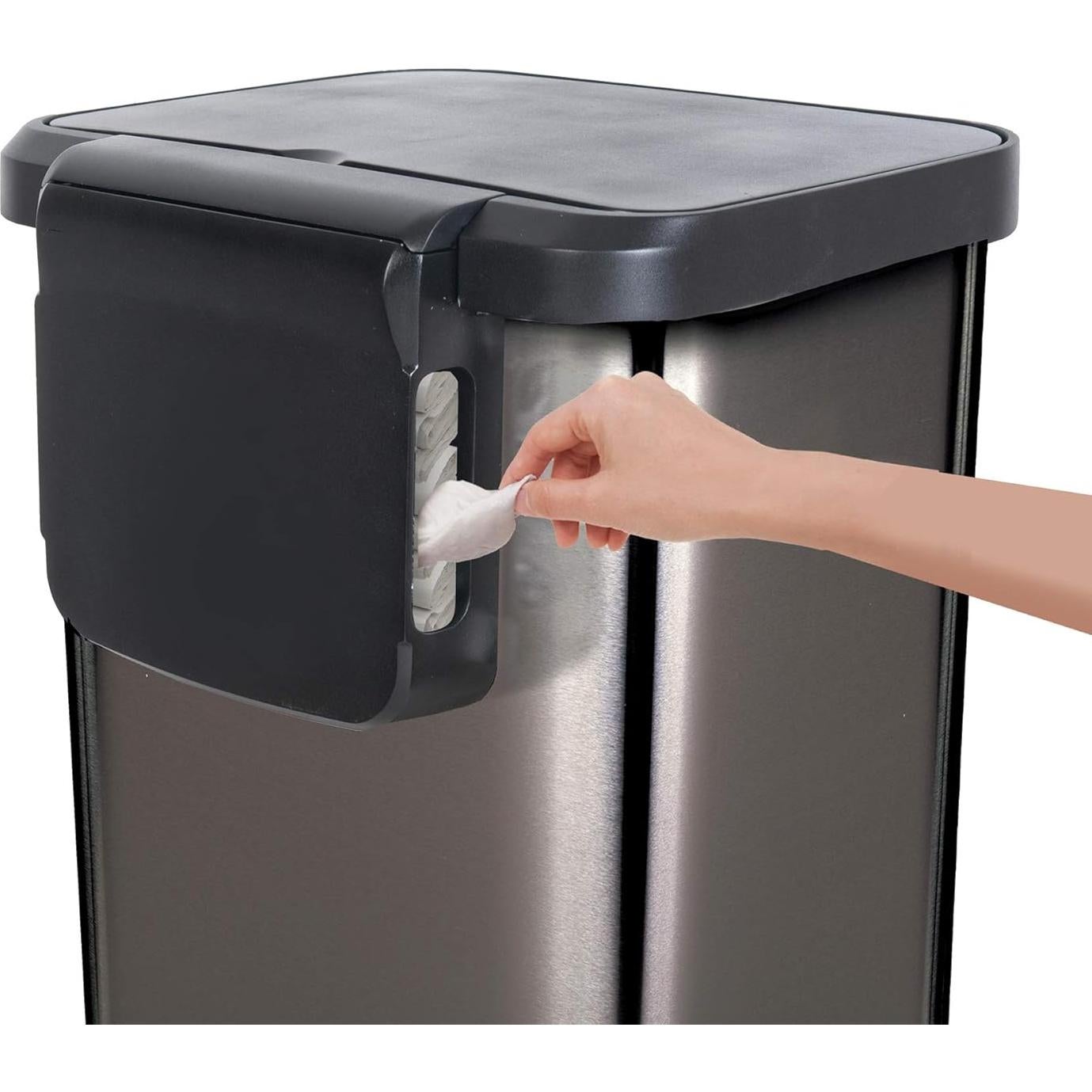 Bote de Basura Glad 75.5L Acero Inoxidable con Pedal y Clorox