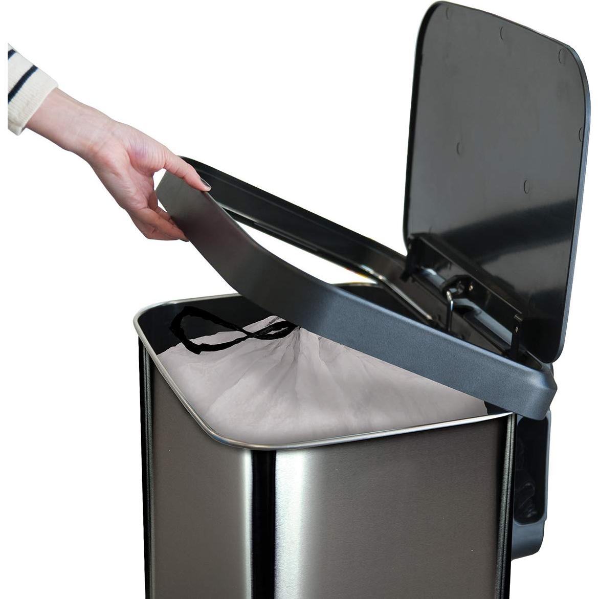 Bote de Basura Glad 75.5L Acero Inoxidable con Pedal y Clorox