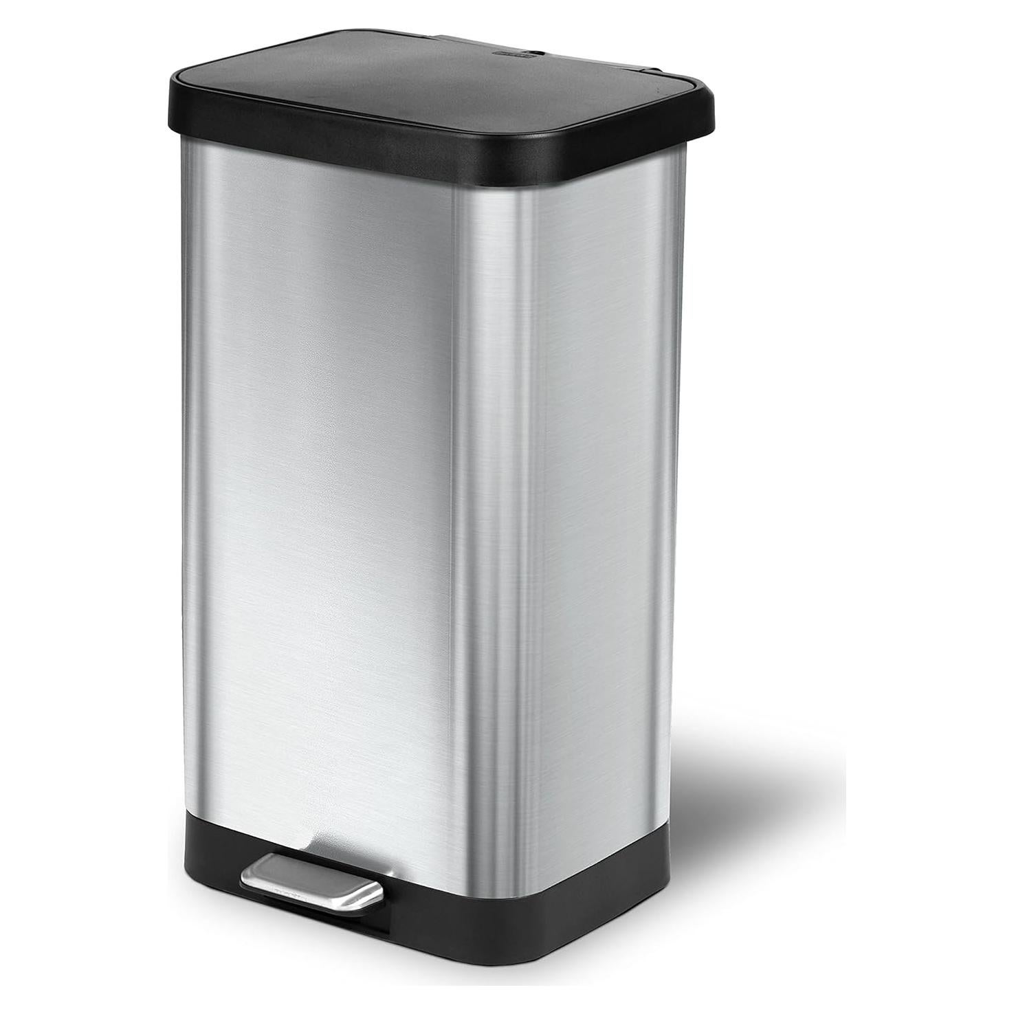 Cubeta de Basura Glad Acero Inoxidable 75.7L con Tapa y Pedal
