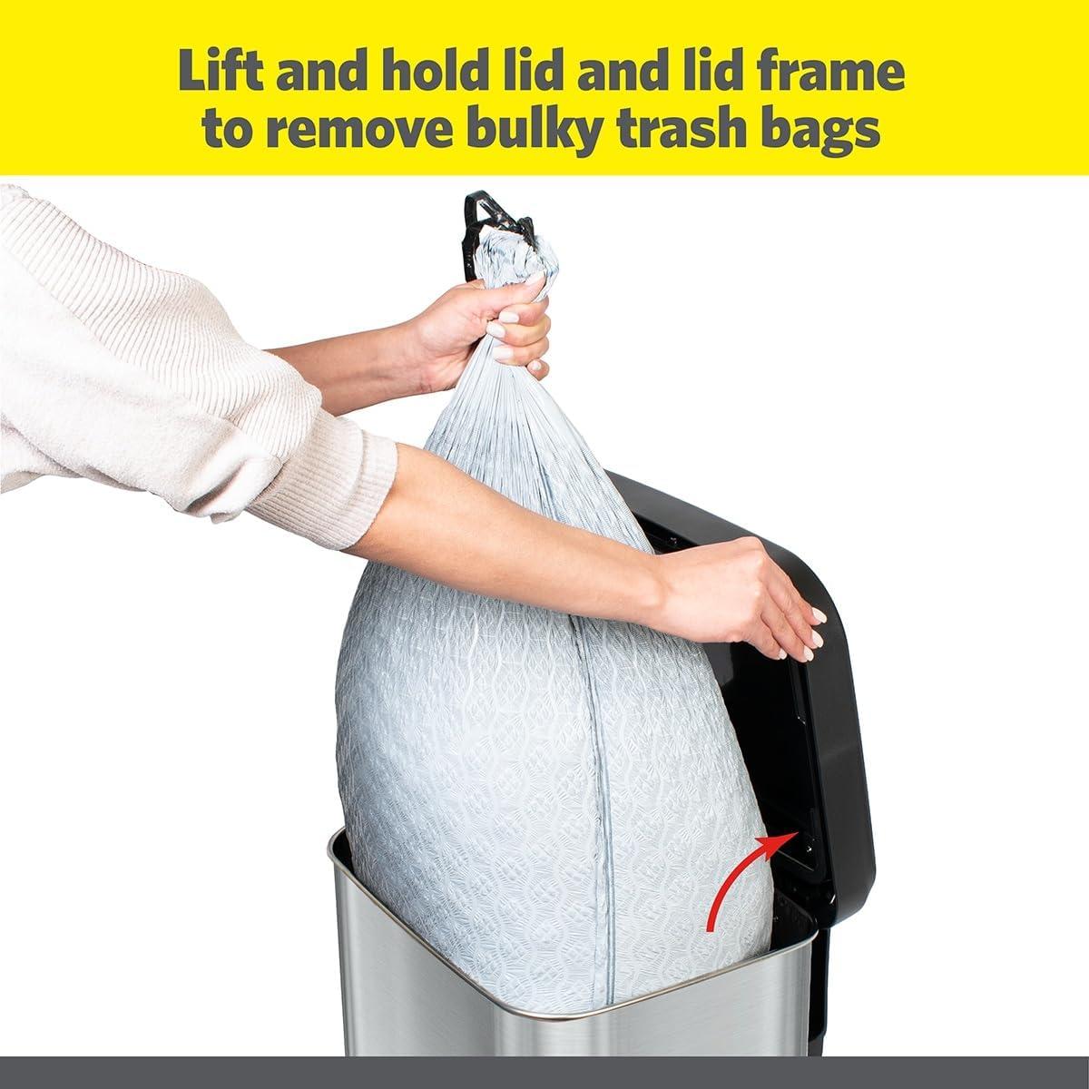 Cubeta de Basura Glad Acero Inoxidable 75.7L con Tapa y Pedal