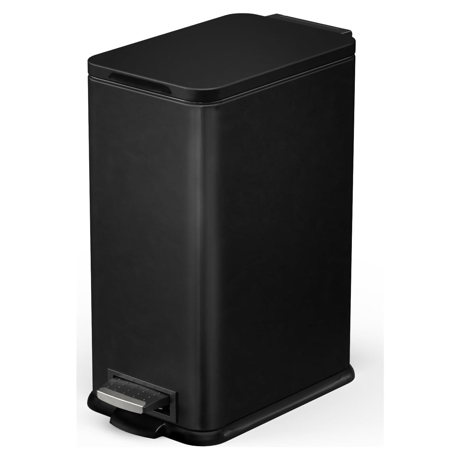 Cubo de Basura Slim Home Zone Living 15.14L Acero Inoxidable Negro Mate