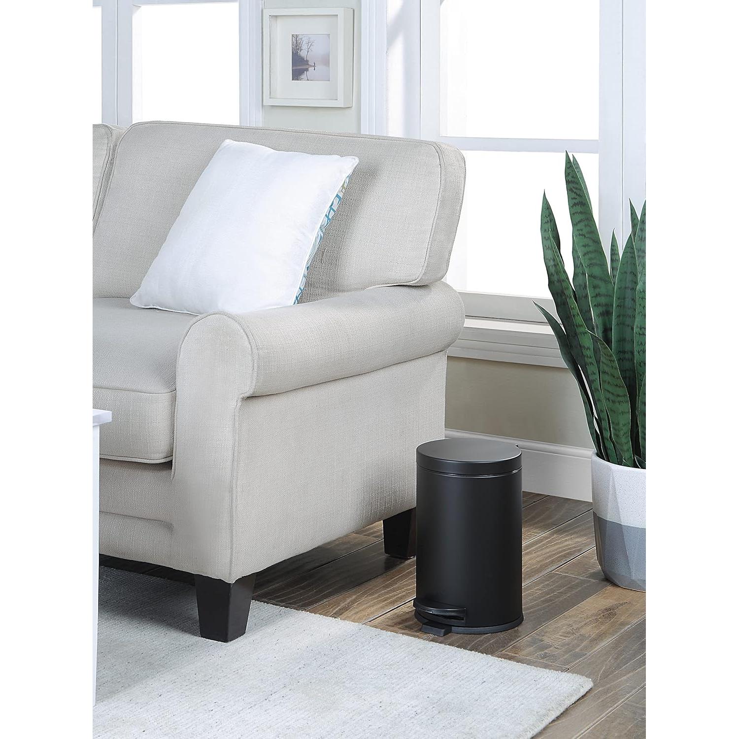 Cubo de Basura Redondo 4.5L SunnyPoint Negro con Pedal