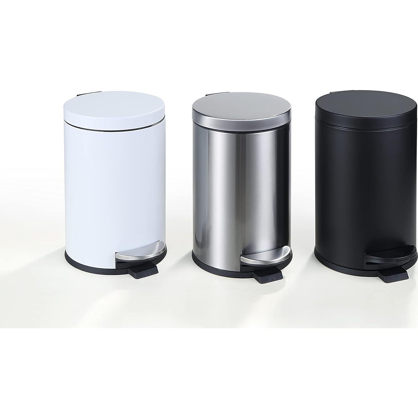 Cubo de Basura Redondo 4.5L SunnyPoint Negro con Pedal