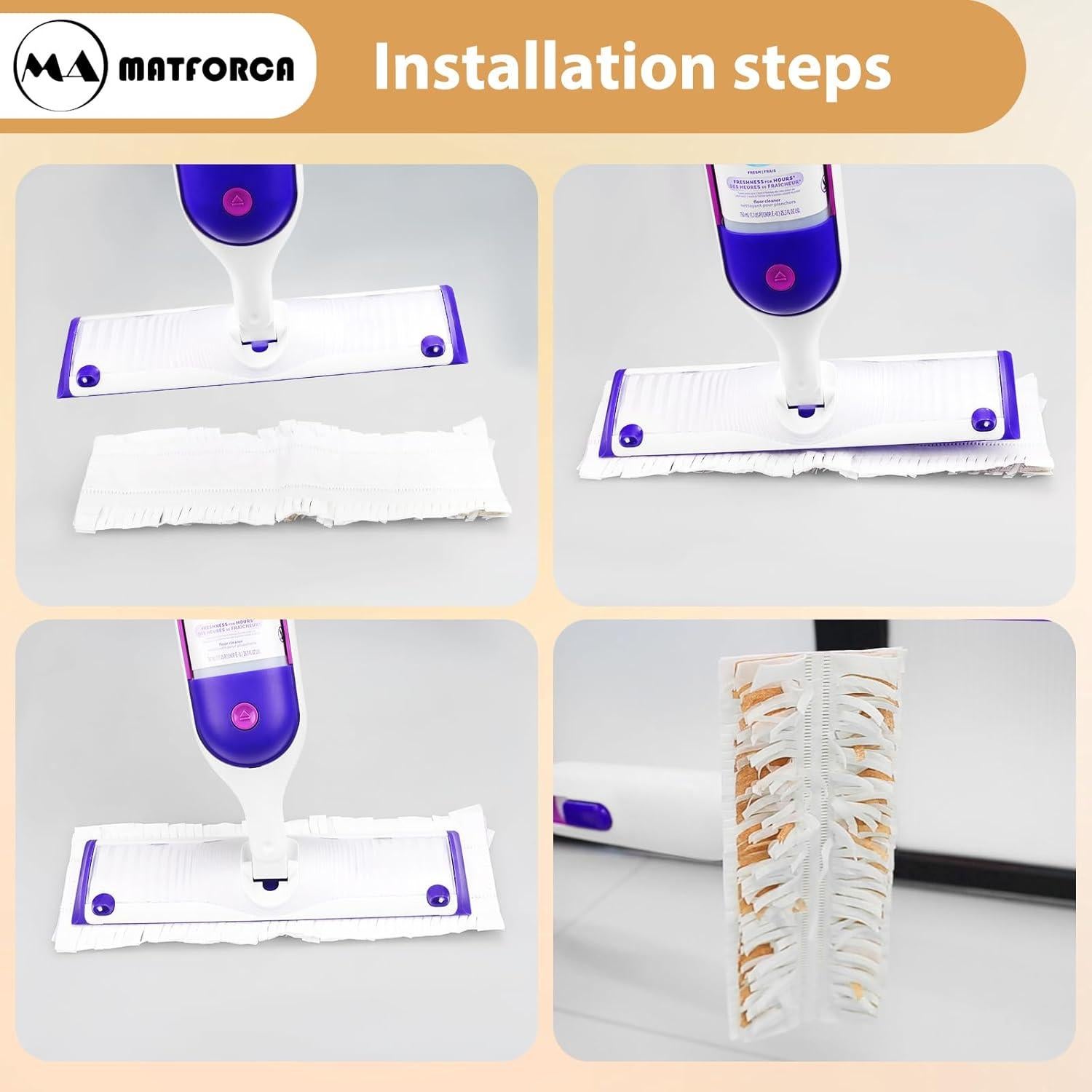 Paquete de 10 almohadillas desechables para trapeador MATFORCA