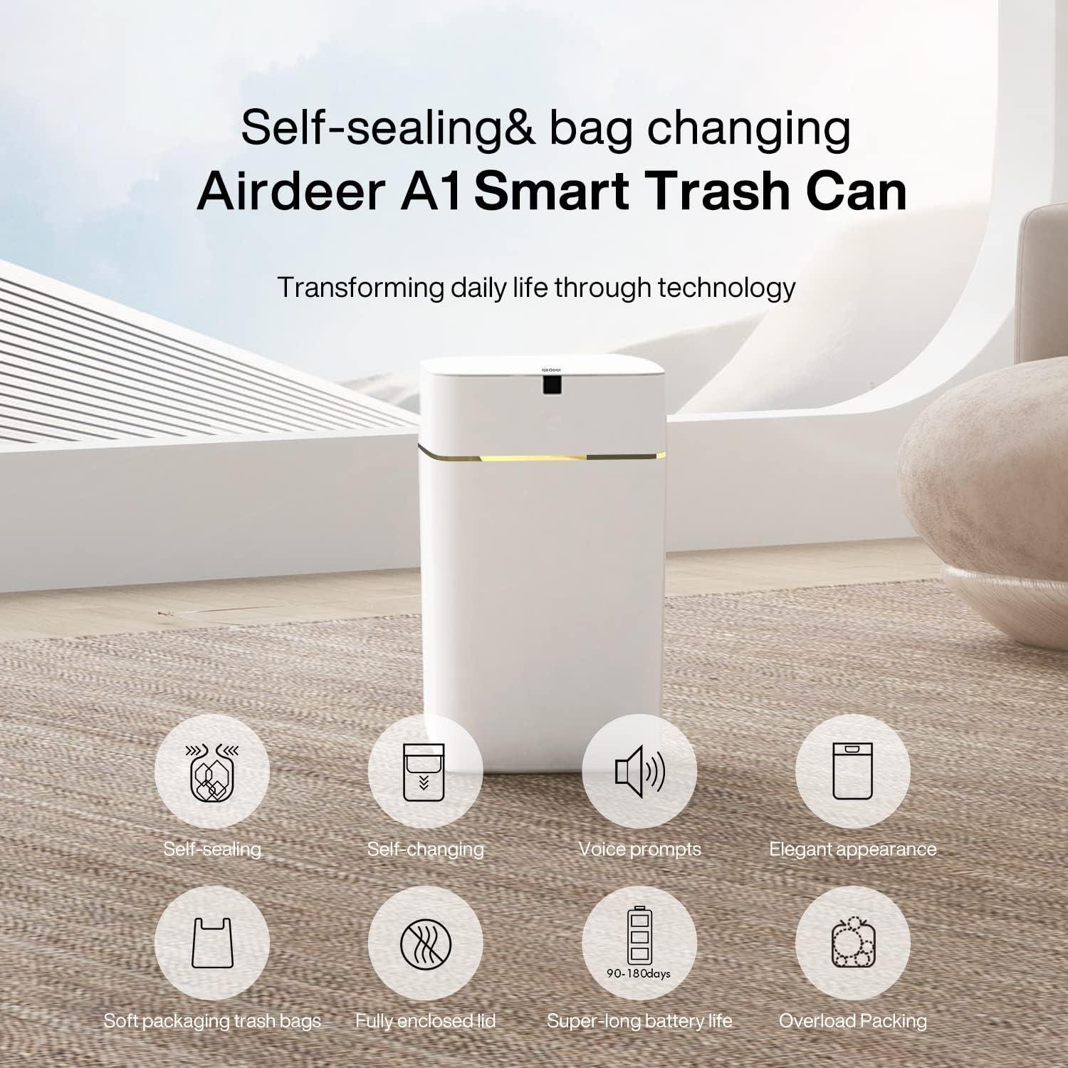 Cubo de Basura Inteligente Airdeer A1 15L con Sensor y Sellado