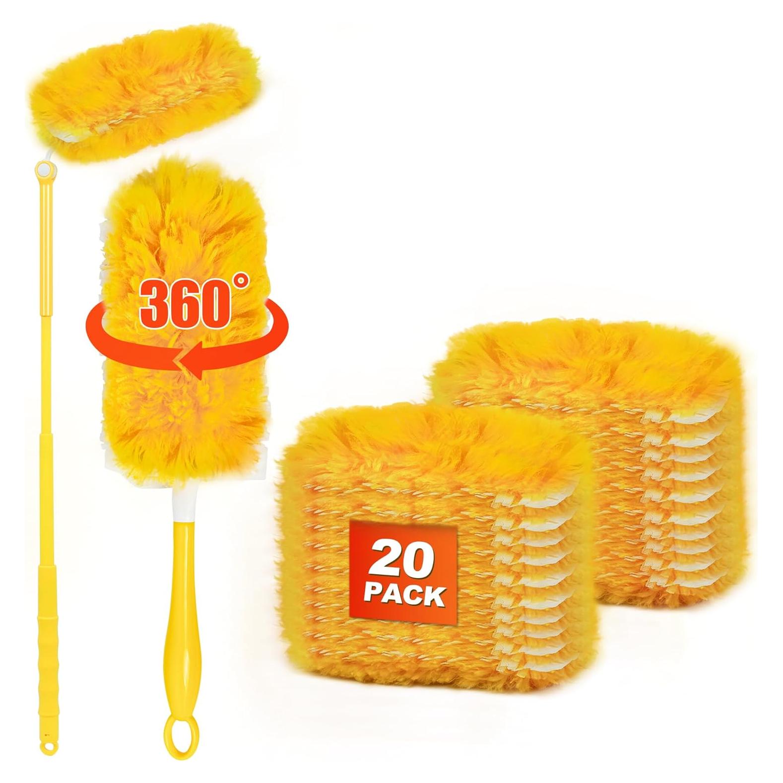 Kit de Limpieza JEHONN Duster Swiffer 20 Rellenos + Mangos
