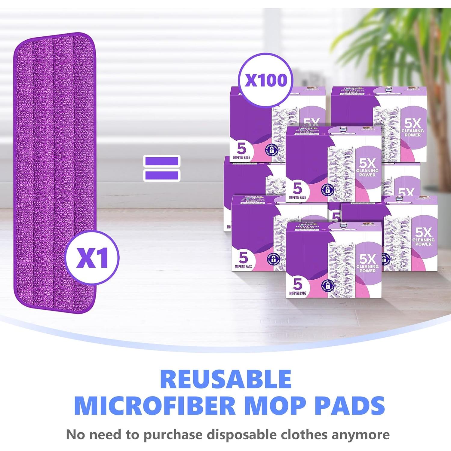 Paquetes de Mopa Reutilizables TRAV-ROUND para Swiffer 39x13 cm - 5 Unidades