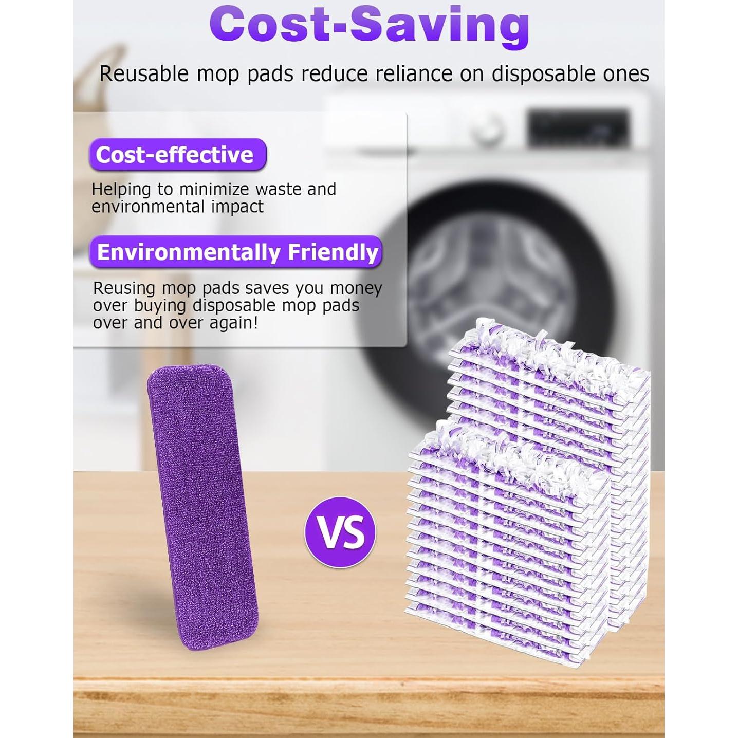 Paquete de 6 almohadillas de fregona Mellbree para Swiffer 38 cm