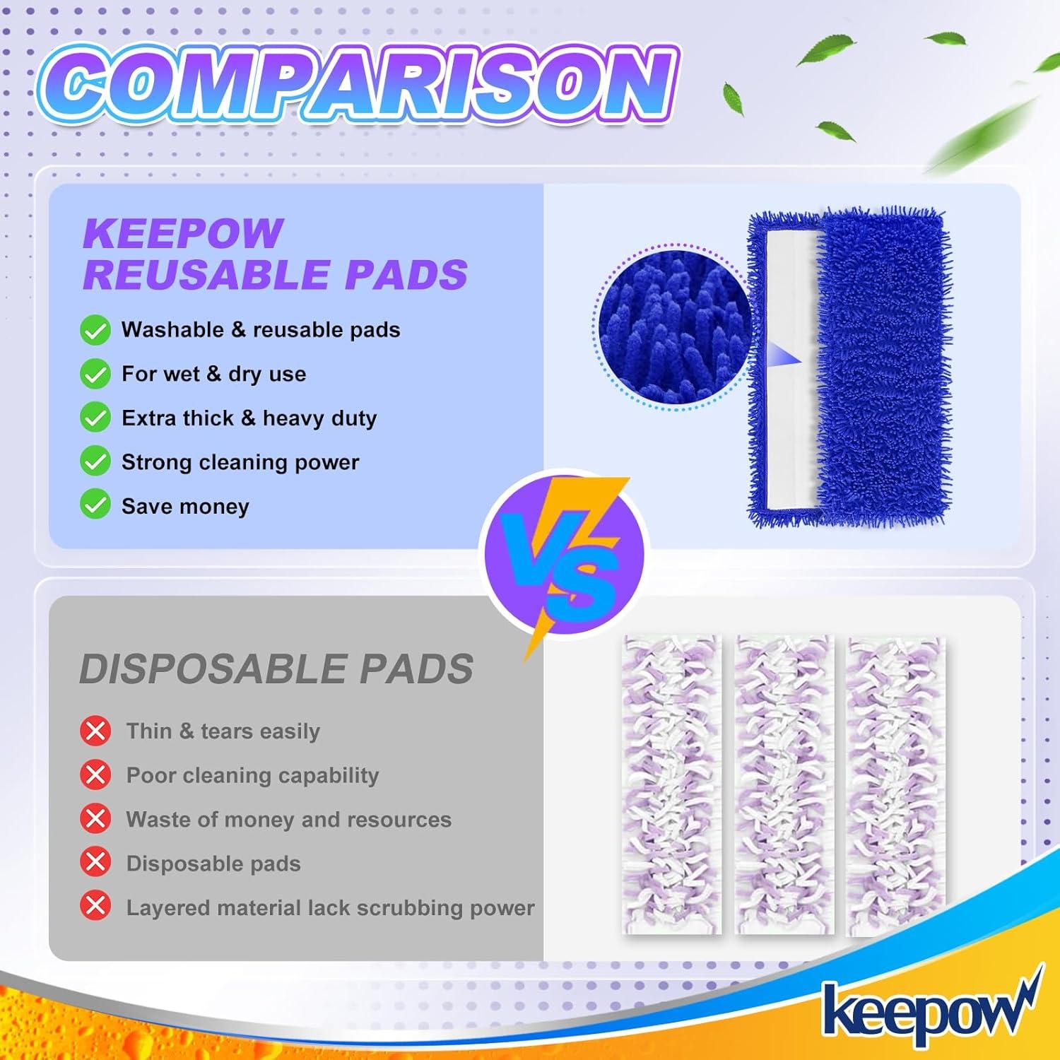 Almohadillas Reutilizables KEEPOW para Mopa Eléctrica Swiffer - 2 Paquete
