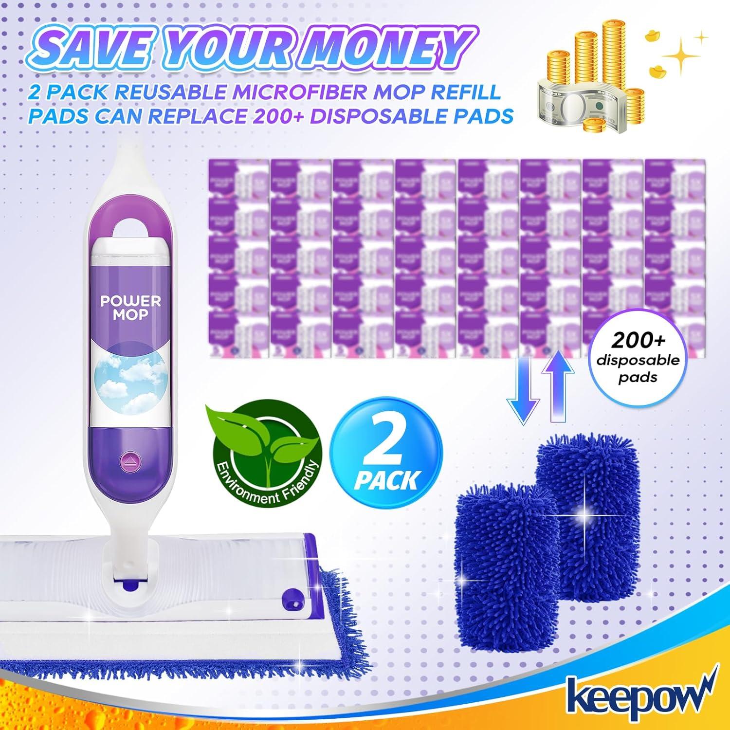 Almohadillas Reutilizables KEEPOW para Mopa Eléctrica Swiffer - 2 Paquete