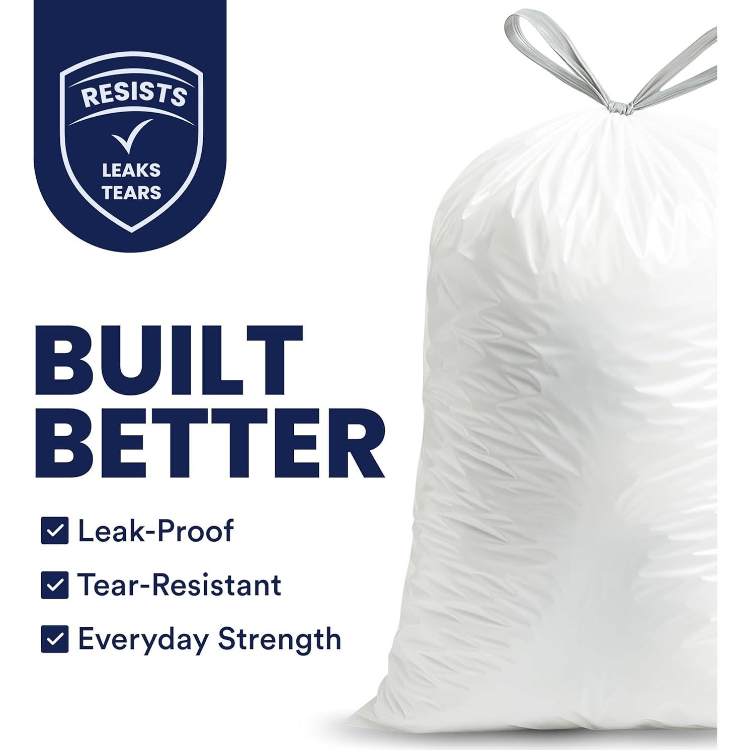 Bolsas de Basura de Cuerda Blanca 4 Galones Plasticplace - 200 Unidades