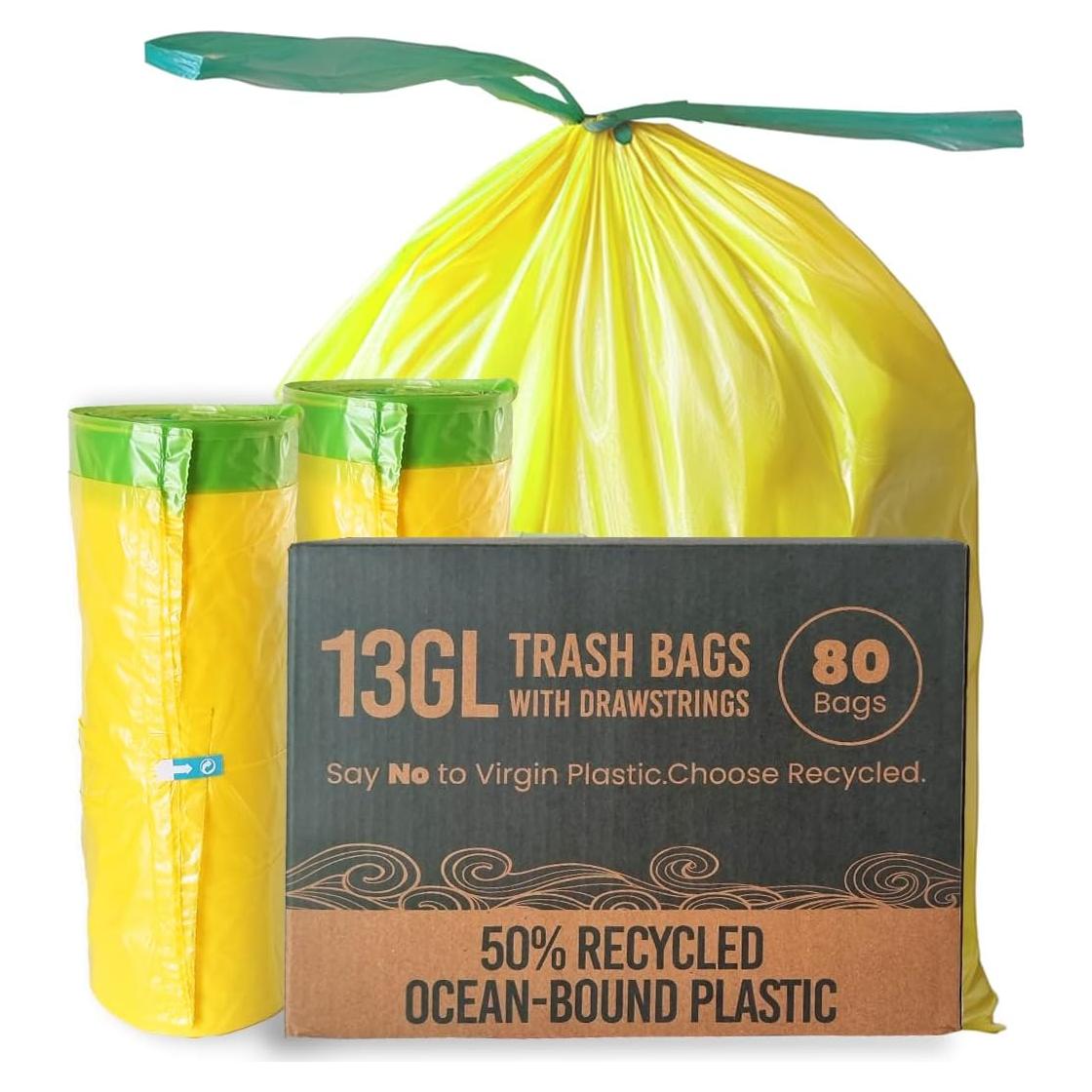 Bolsas de Basura 13 Galones ETSUS, 80 Unidades Recicladas