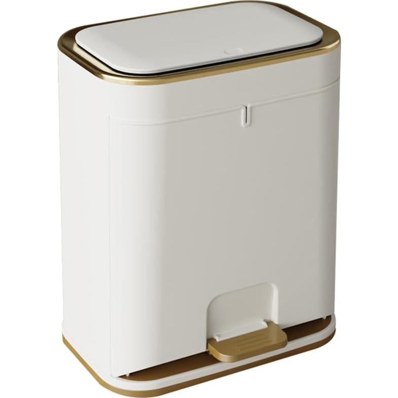 Cesto de Basura WanWanKa 12L Blanco con Tapa Antiodor