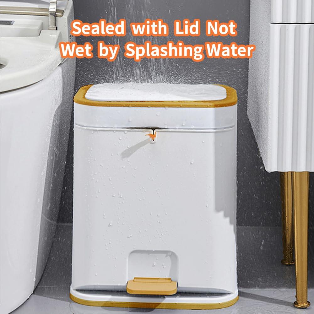 Cesto de Basura WanWanKa 12L Blanco con Tapa Antiodor