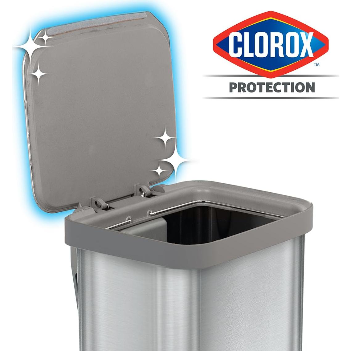 Cubeta de Basura de Acero Inoxidable Glad 49L con Tapa y Pedal