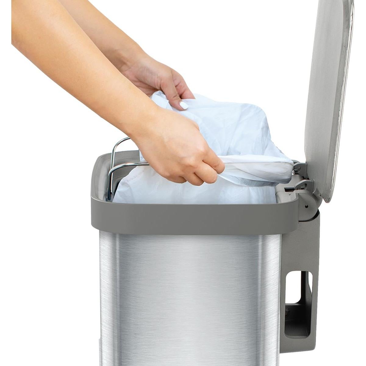 Cubeta de Basura de Acero Inoxidable Glad 49L con Tapa y Pedal