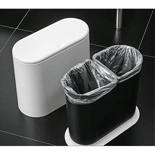 Cubo de Basura Plástico PENGKE 10 Litros Blanco con Tapa