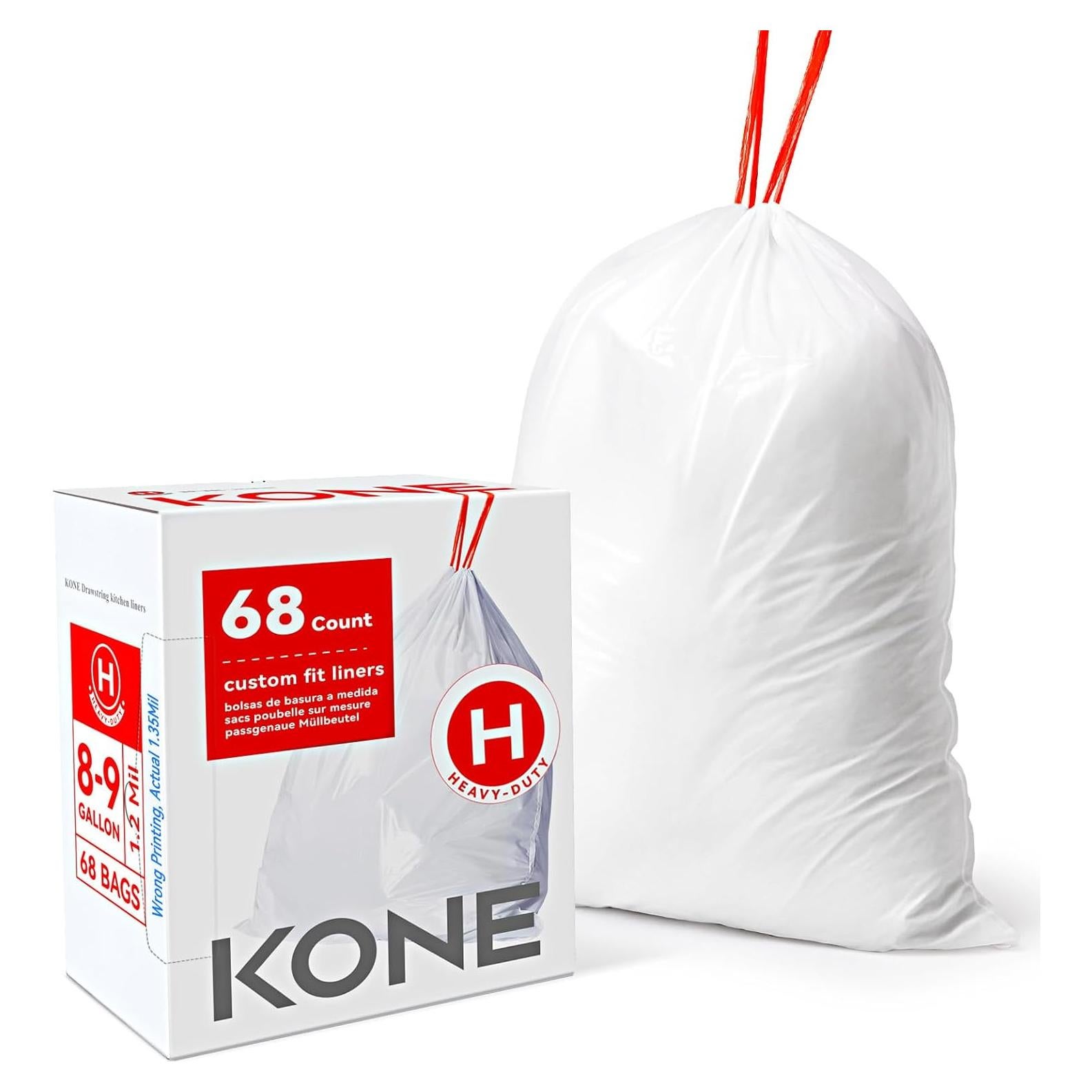 Bolsas de Basura KONE Código H, 68 Unidades, 1.35 Mil, 30-35 Litros