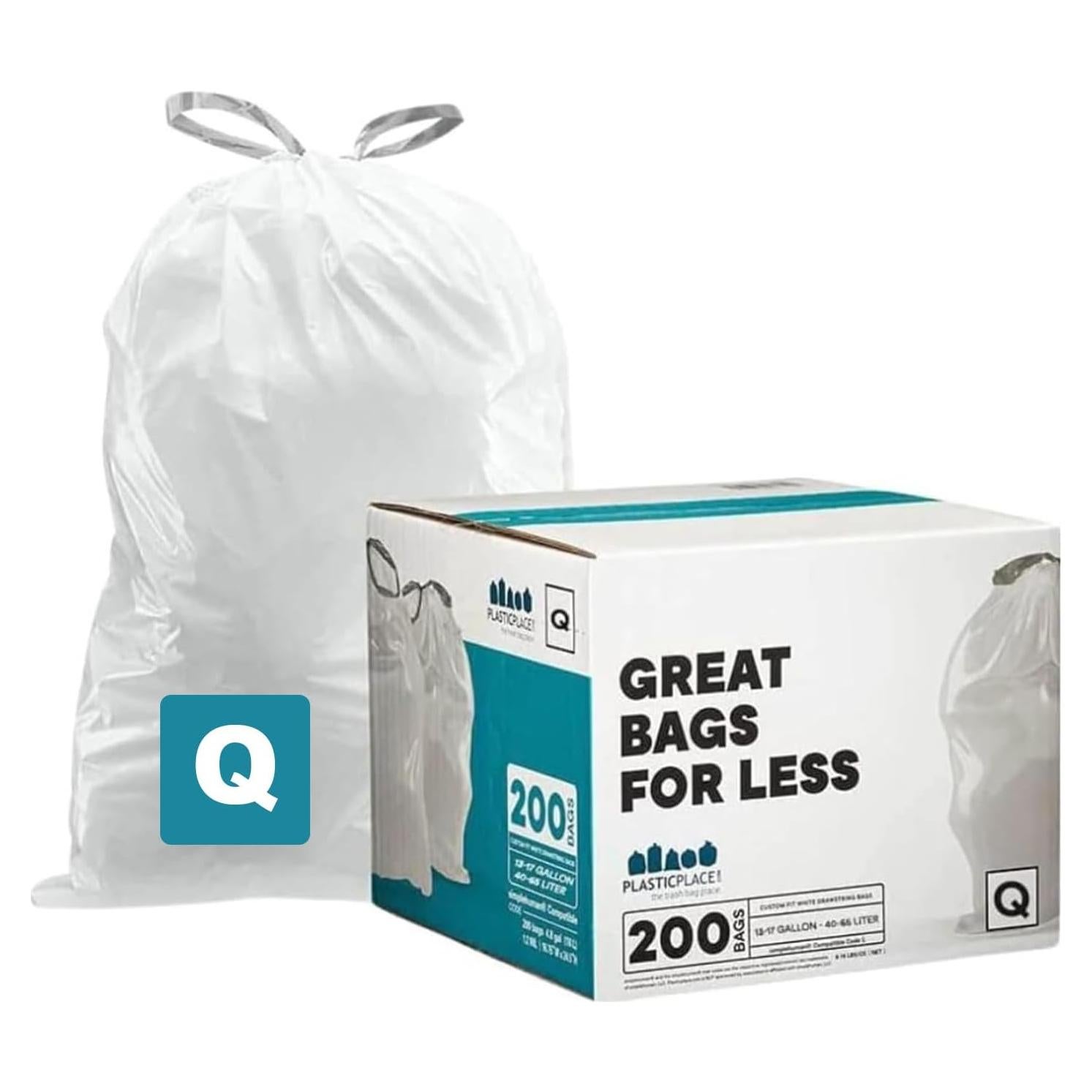 Bolsas de Basura Plasticplace 200 Unidades 13-17 Galones Blancas