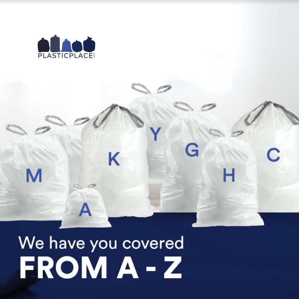 Bolsas de Basura Plasticplace 200 Unidades 13-17 Galones Blancas