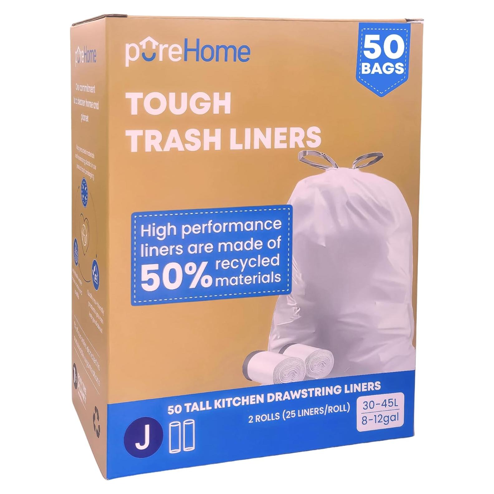 Bolsas de Basura Resistentes pureHome Código J 50 Unidades 30-45L