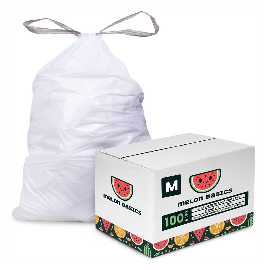 Bolsas de Basura Melon Basics Código M 45L 100 Unidades Sin Fragancia