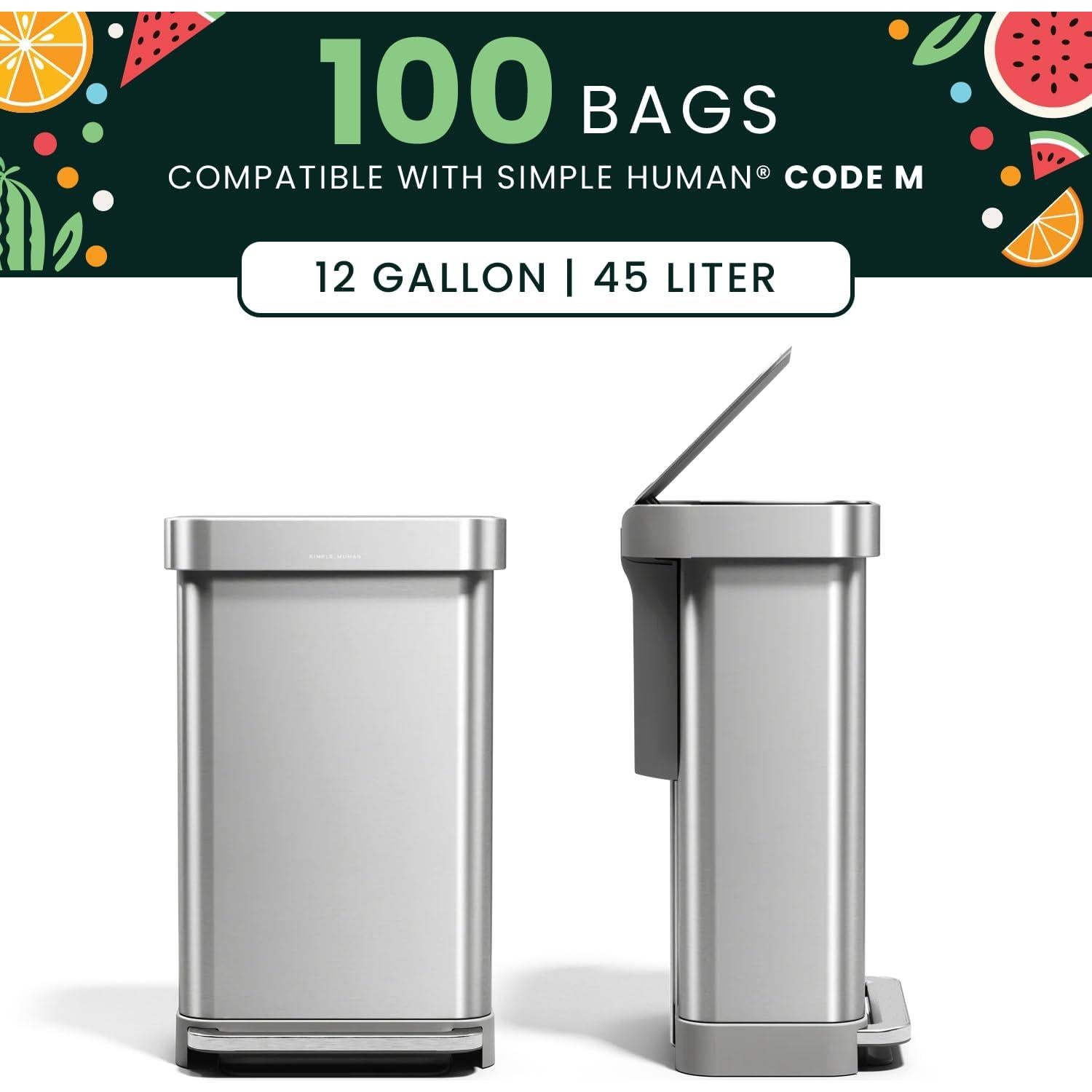 Bolsas de Basura Melon Basics Código M 45L 100 Unidades Sin Fragancia