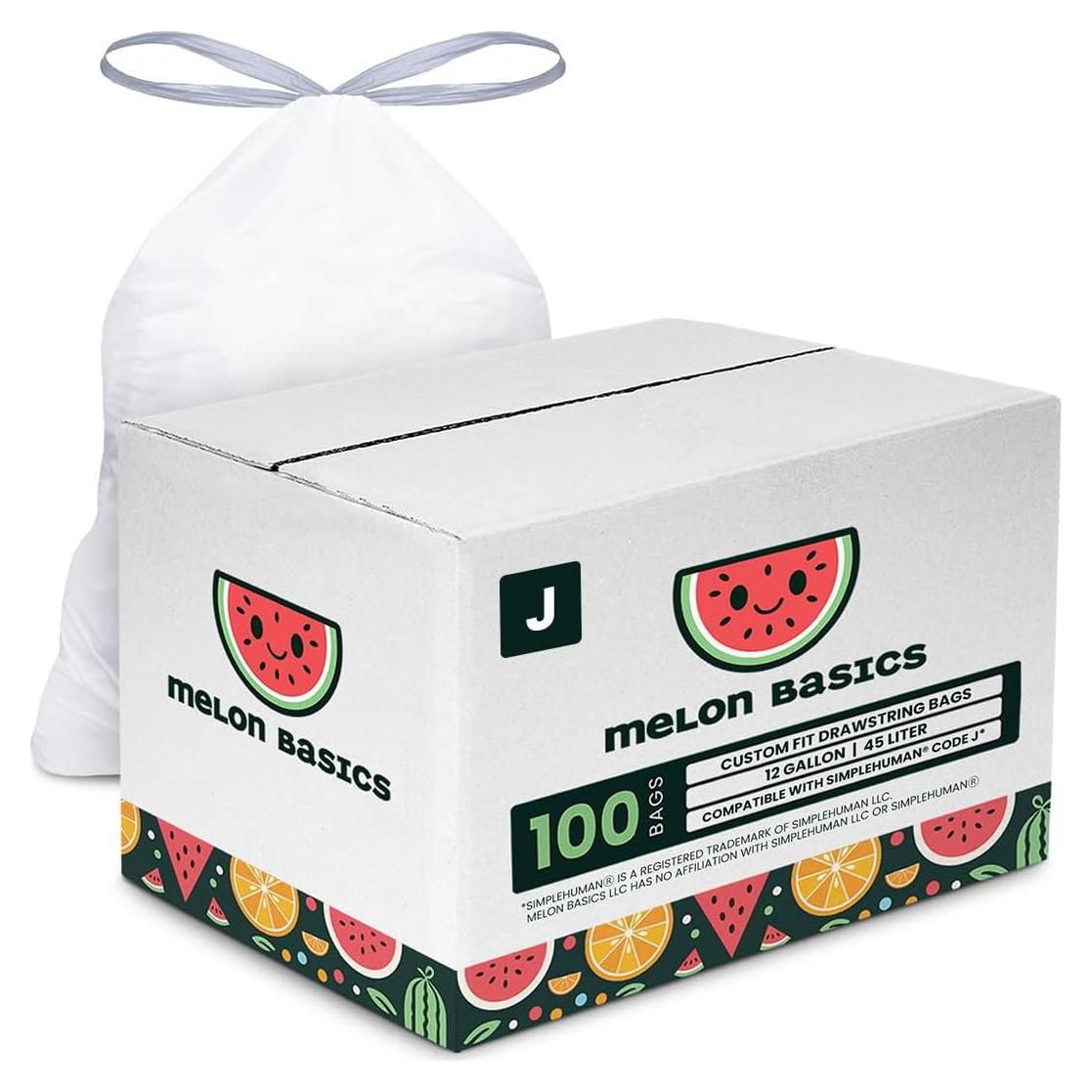 Bolsas de Basura Melon Basics Código J 45L 100 Unidades Sin Fragancia