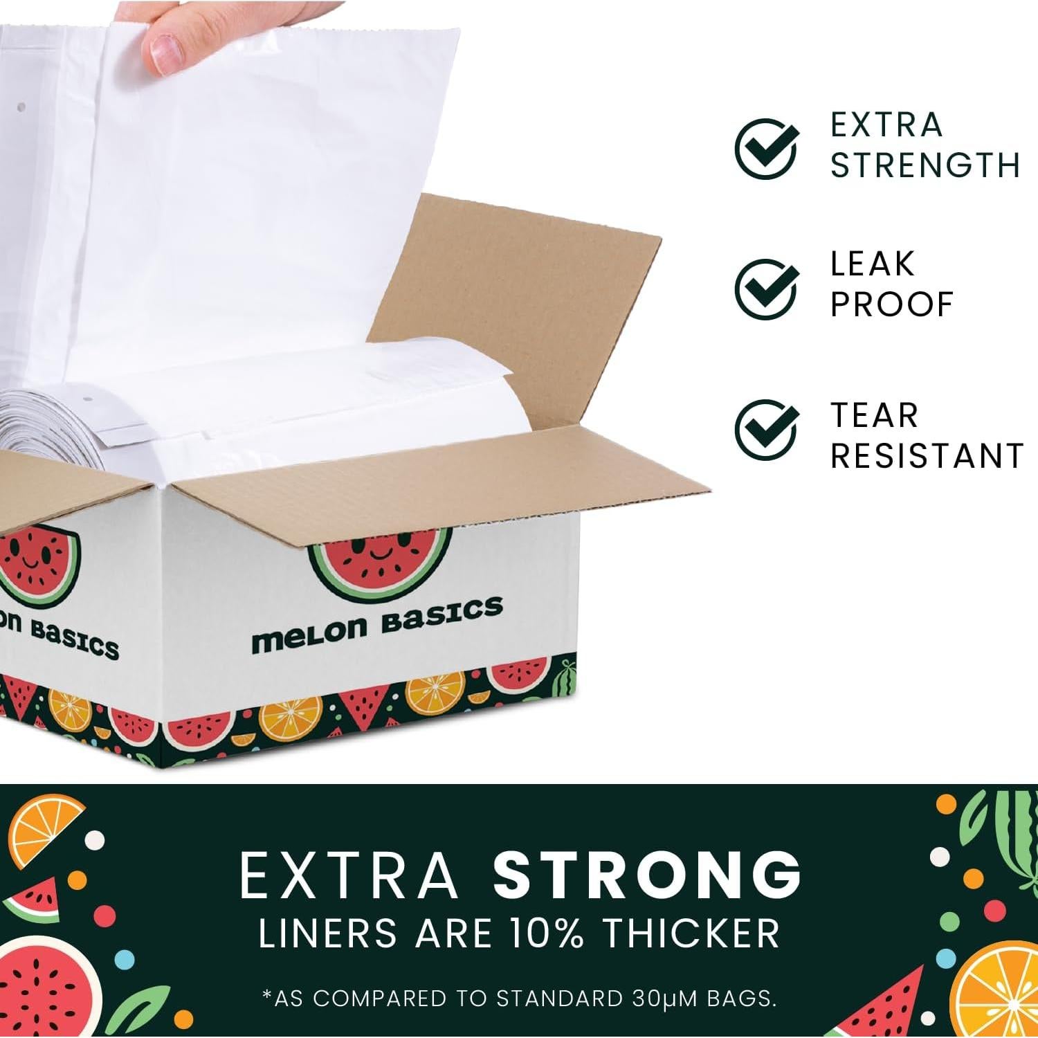 Bolsas de Basura Melon Basics Código J 45L 100 Unidades Sin Fragancia