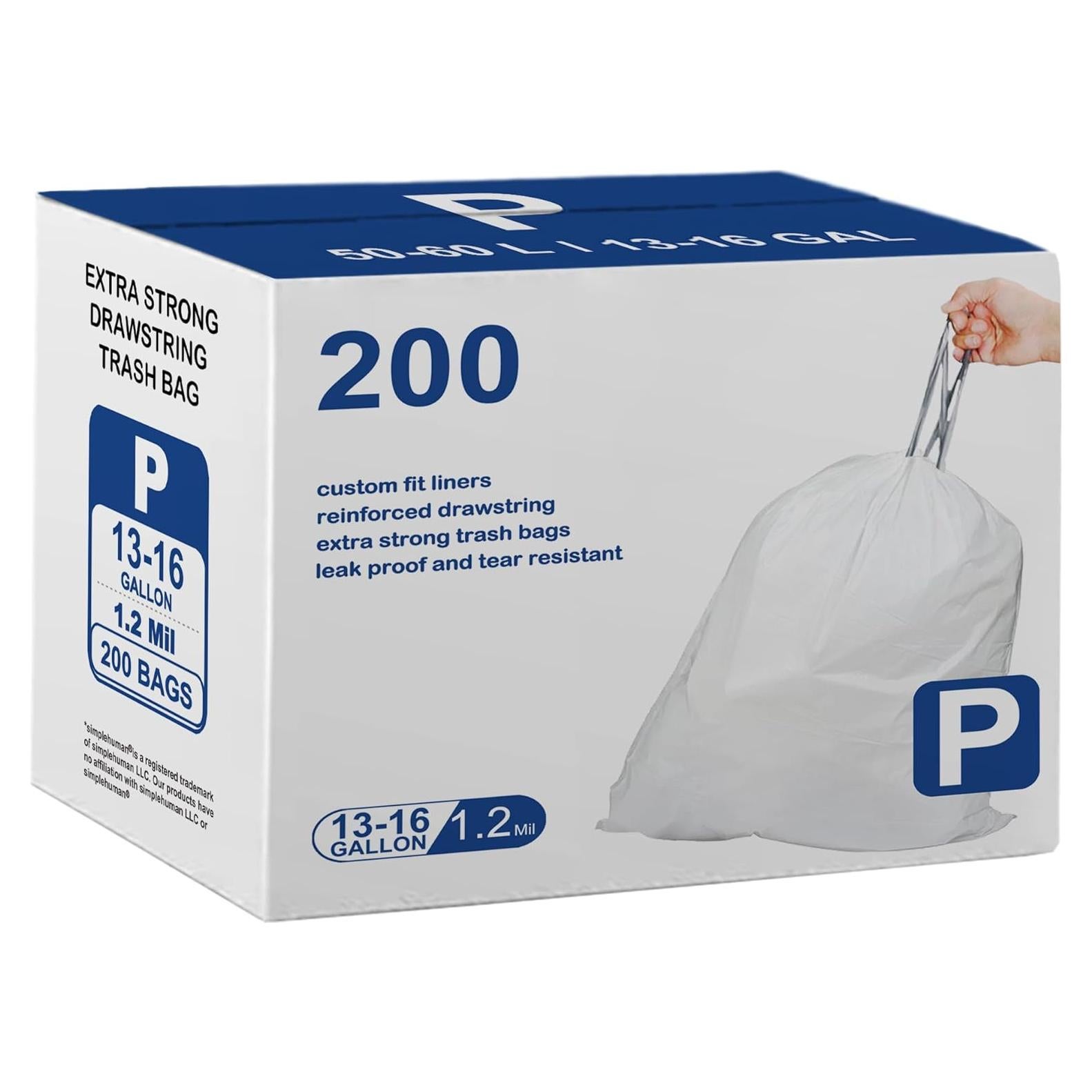 Bolsas de Basura Gruesas MENJITO Code P 200 Unidades 60 Litros