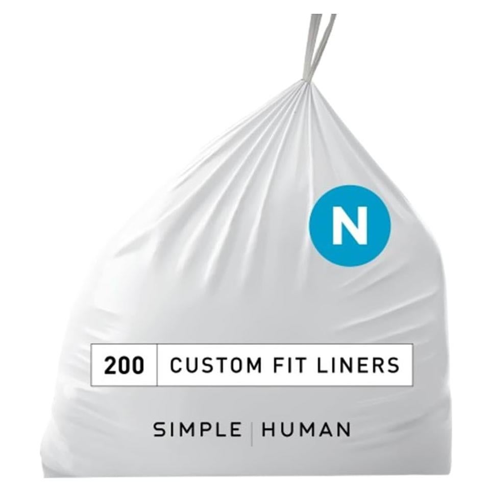 Forros de Basura simplehuman Código N 200 Contador 49L Blanco