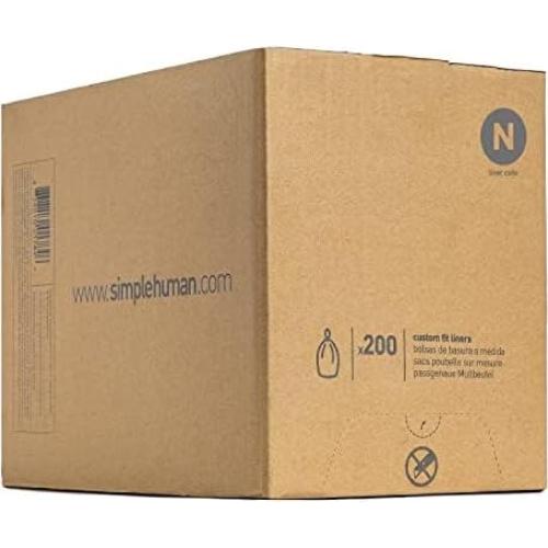 Forros de Basura simplehuman Código N 200 Contador 49L Blanco