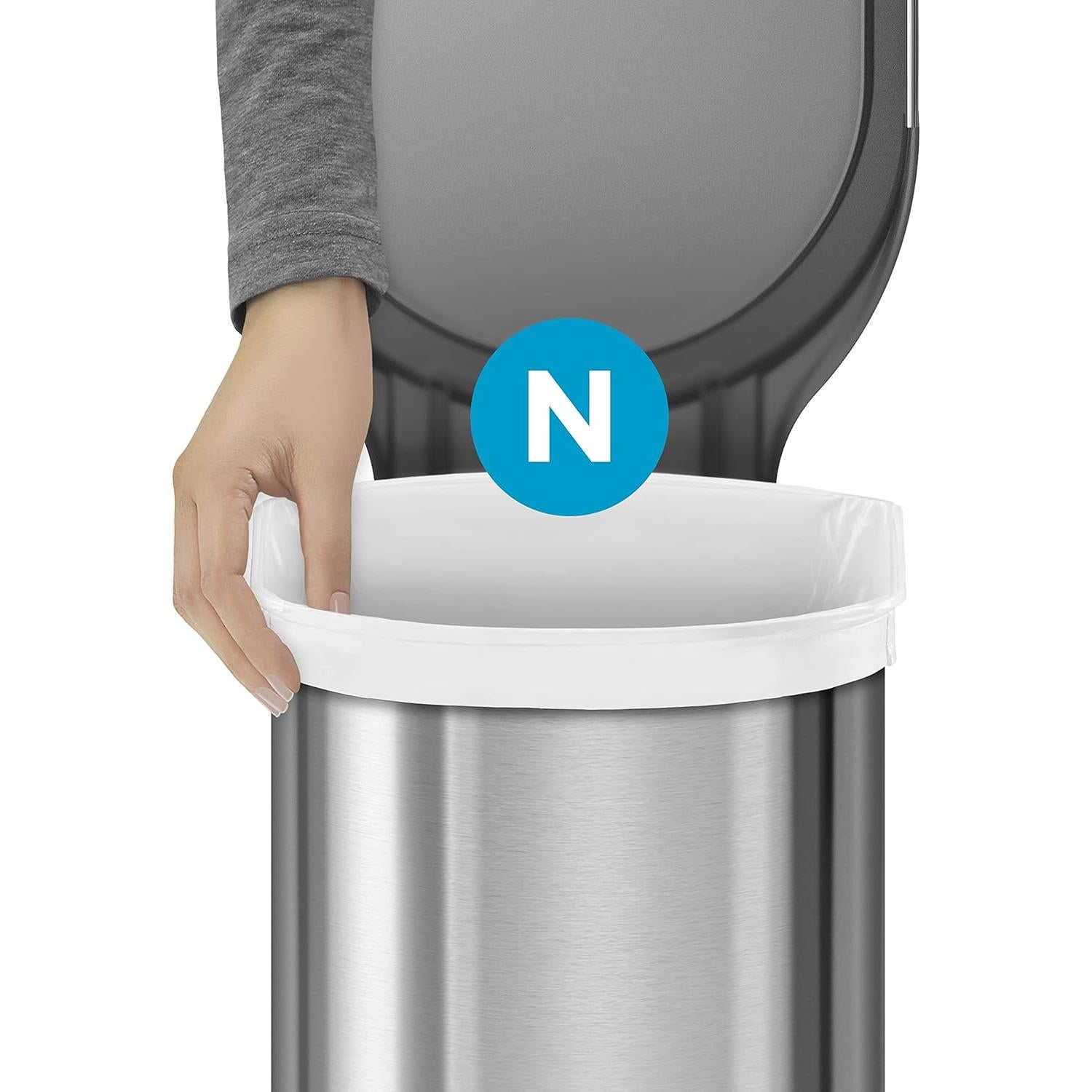 Forros de Basura simplehuman Código N 200 Contador 49L Blanco