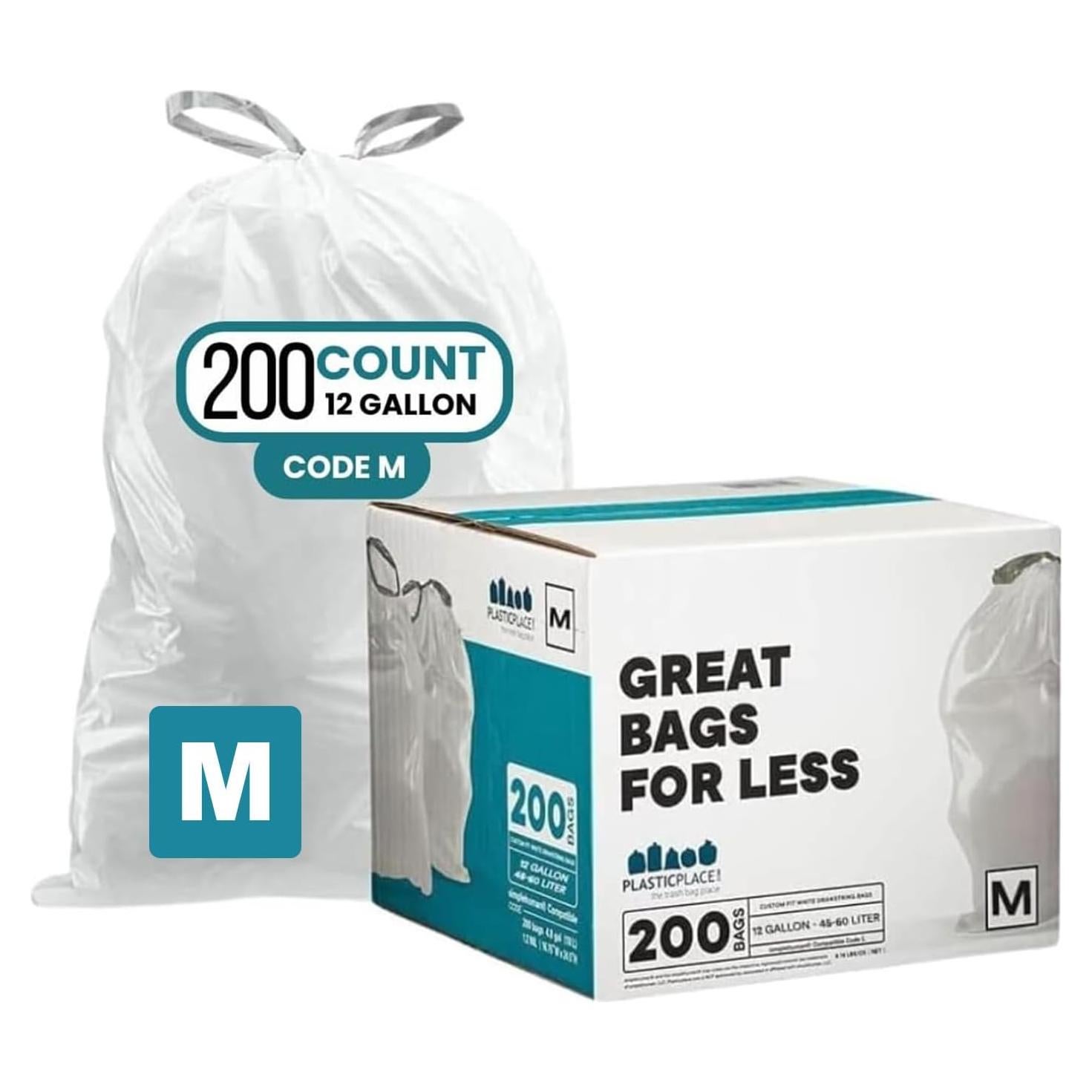 Bolsas de Basura Plasticplace 12 Galones Cód. M 200 Unidades