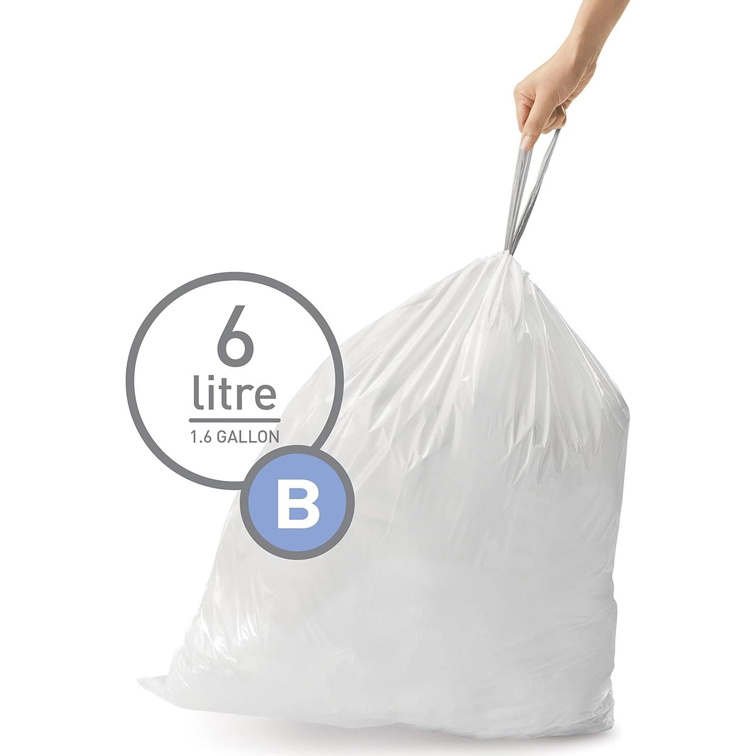 Bolsas de Basura Ajustadas simplehuman Código B 6L 30 Unidades