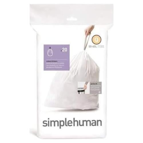 Bolsas de Basura Simplehuman Tamaño Q 50-65L Paquete 20
