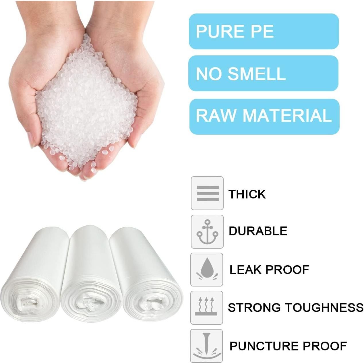 Bolsas de Basura Transparentes SOSOHOME 4.5L 150 Cuentas