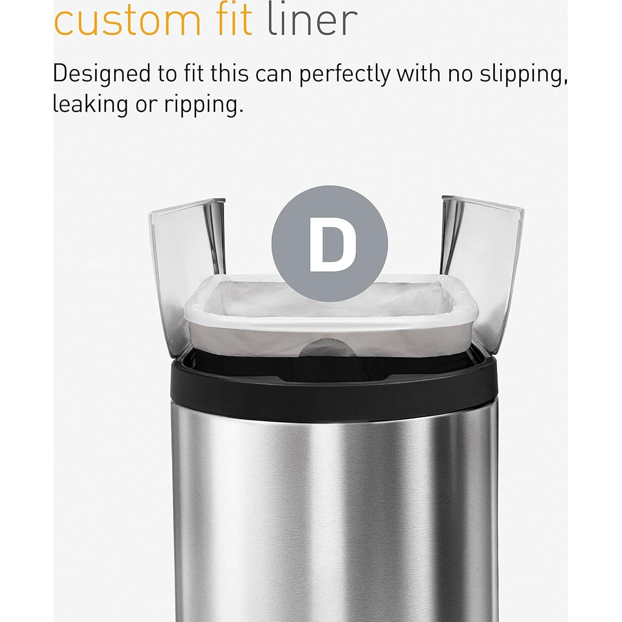 Forros de Basura Ajustados simplehuman Código D 100 Contar 20L