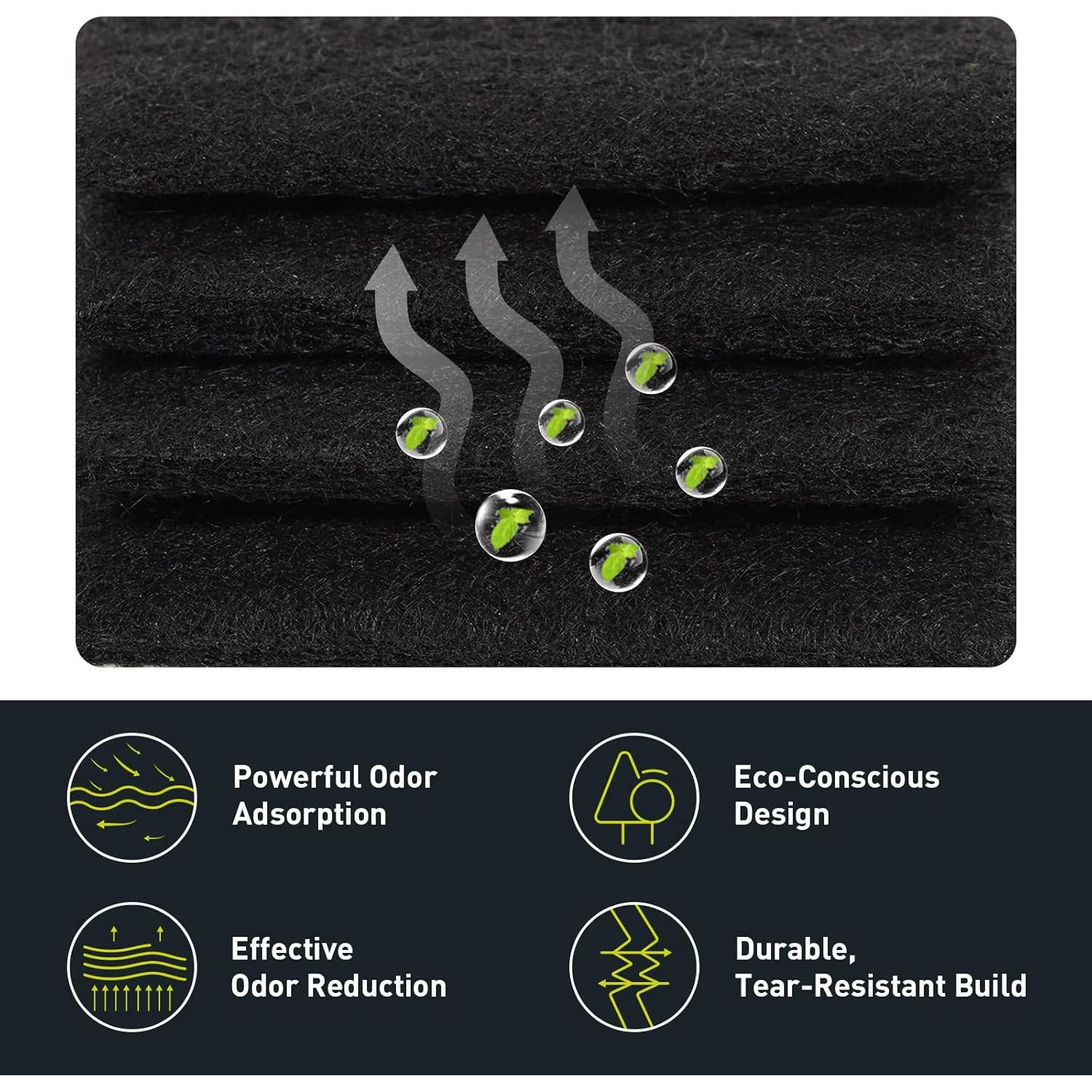 Filtros de Olor EKO de Carbón Activado - Paquete de 4 Reemplazos