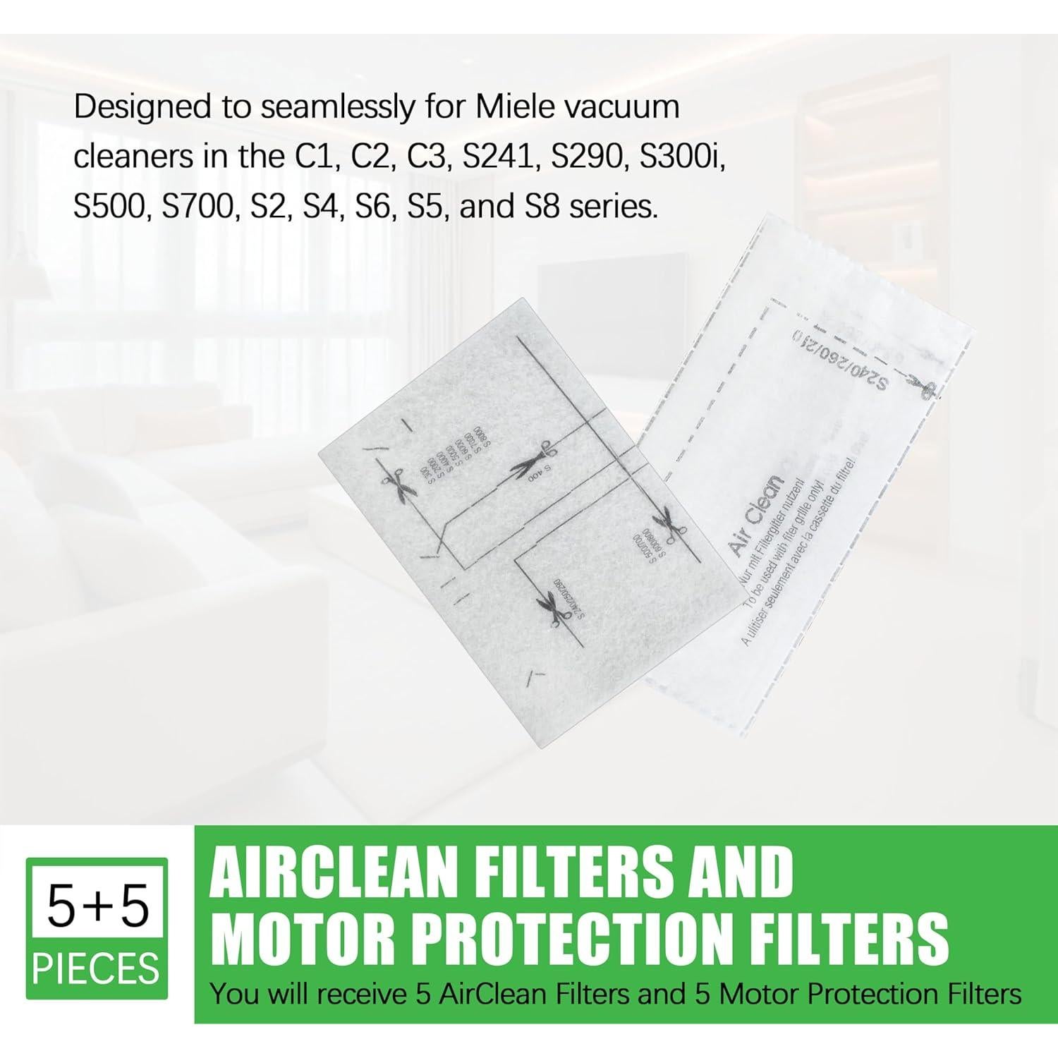 Filtros de Reemplazo AOQIVIS para Aspiradoras Miele C1 C2 C3 (10pack)
